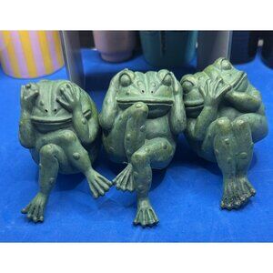 Hear No Evil See No Evil Speak No Evil Frog Shelf Sitters Figurines - Set Of 3